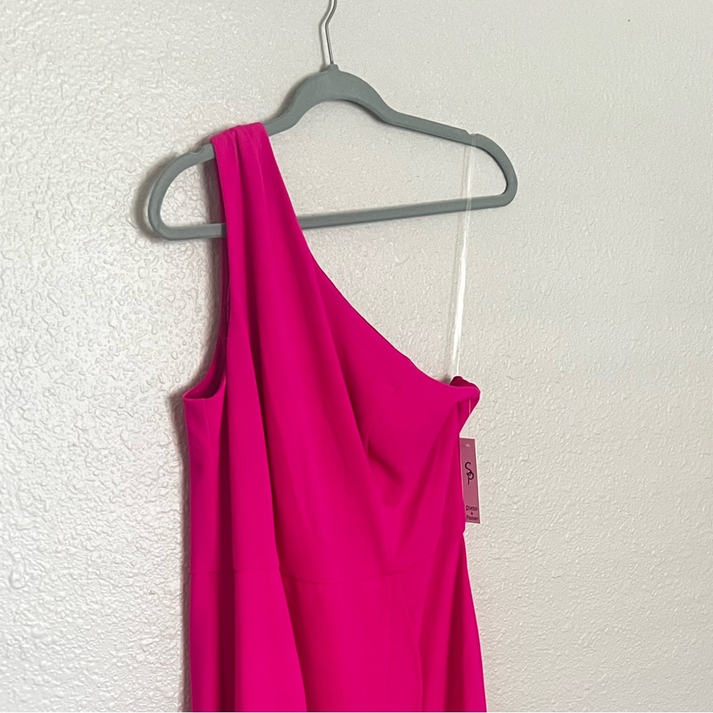 Shelby & Palmer Fuchsia One-Shoulder Dress